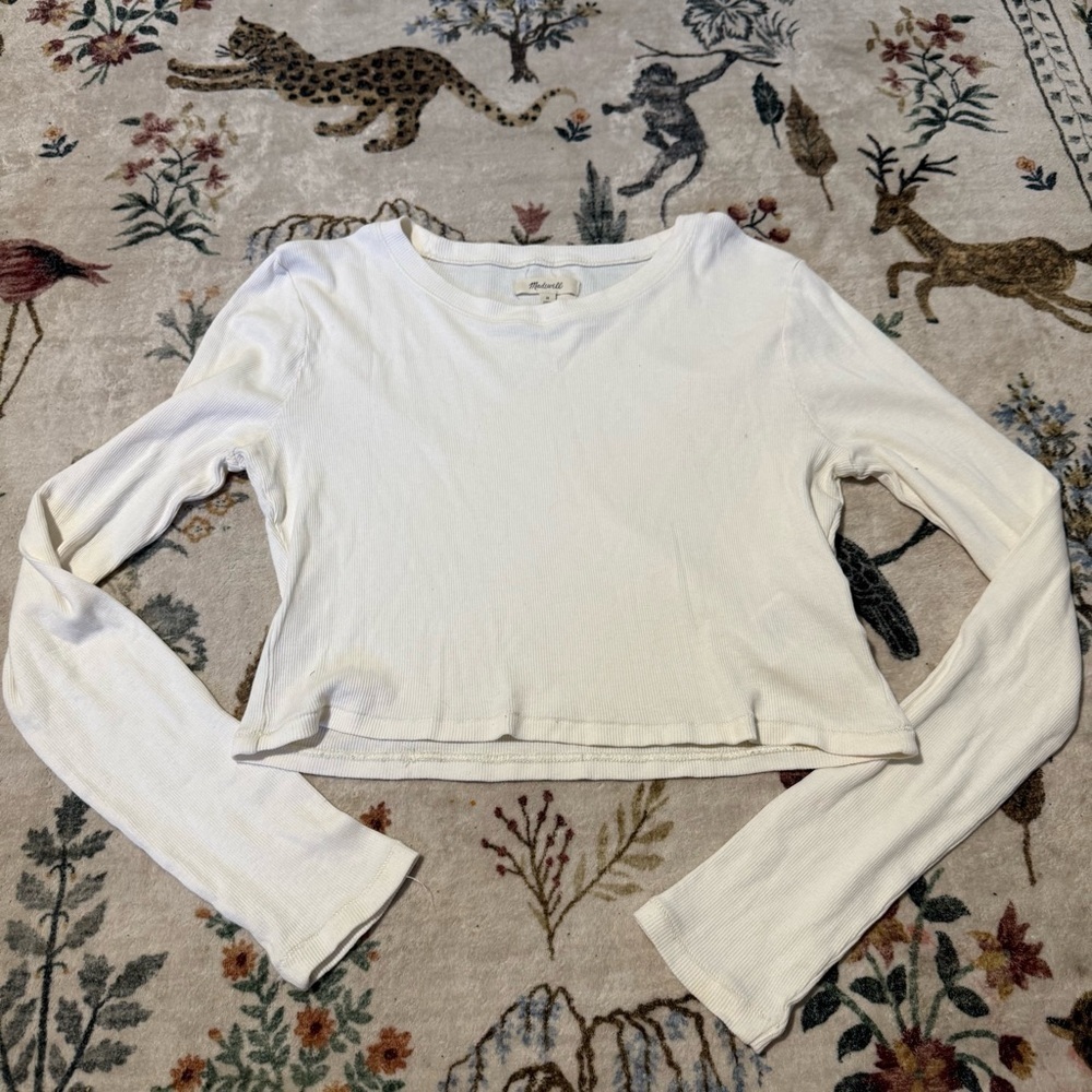 Madewell Cream Long Sleeve Top M